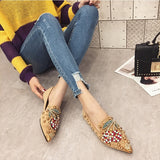 SWYIYV Woman Flats Shoes Rhinestone Cherry Spring