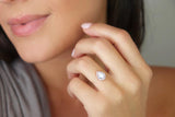 Sterling Silver Floating Pear Shaped  Ring - shopwishi 