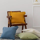 Cotton Linen Plain Cushion Cover 50x50cm Pillow Cover Ivory Mustard Green Blue Fringed for Home Decoration Bed Sofa Couch - shopwishi 