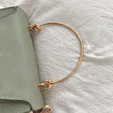 Contrast PU Leather Crossbody Shoulder Messenger Bag