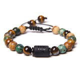 12 Constellation Bracelets Turquoise Beads Vintage Handmade Weave Black Rope