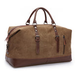 Wholesale Custom Low Moq Vintage Reisetasche Canvas PU Leather Trim Tote  Crossbody Shoulder Bag Mens Weekend Duffel Travel Bags