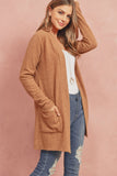 Brushed Melange Open Front Cardigan