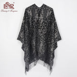 2019 Leopard Print Poncho Winter Cashmere Women Pomcho Scarf Female Wool Poncho and Capes Foulard Shawl Lic Scarf Echarpe Sjaal