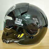 Masei Bright Black Warrior Mens Womens IRONMAN Iron Man Helmet Motorcycle