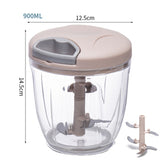 500/900ml Garlic Chopper Manual Rotate Vegetable Chopper