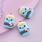 8pcs/Lot Hand Painted Kawaii Resin Mixed Mini Stationery Flatback Cabochons for Hair Bow Centers DIY Scrapbooking Decor