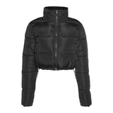 Solid Women Coat 2021 Hot Body-Shaped Chilly Parkas Autumn Winter Zipper Pocket Cotton-Padded Thick Jacket Female Outfits