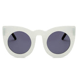 HINTON | S1066 - Women Round Cat Eye Oversize Sunglasses