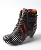 Trendy Fashion Women Motorcycle Chunky Heel Black Leather Boots