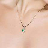 S925 Sterling Silver Natural Jade Necklace Pendant for Women Fine Naszyjnik Bizuteria Emerald  Pierscionki Silver 925 Jewelry