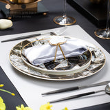 Luxury Bone China Tableware Set Ceramic Restaurant Plate Western Food Plate Set Knife Fork Spoon and Plate Mat SZ-TW21010103