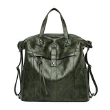 Backpack Purse for Women Utility Big Backpack Purse Vegan Leather Antique Tone