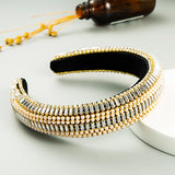 Baroque Hand Made Pearl Beading Gemstone Headband for Women