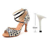 Ladingwu New Brand Dance Shoes Latin Women Leopard