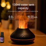 Newest RGB Light Flame Aroma Diffuser 130Ml 3d Colorful Flame Humidifier Fire Volcano Diffuser