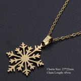 Snowflake Stainless Steel Charm Necklace for Women Dropshipping Accept OEM Order Wholesale Fashion Jewelry Necklaces