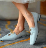 Ladies Flat Shoes Round Toe Solid Color Single Shoes