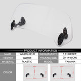 ROAOPP Universal Motorcycle Windshield Risen Adjustable Wind Screen Spoiler Air Deflector for Honda BMW Yamaha Kawasaki Suzuki
