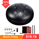 6 Inch Lotus Drum 8 Tone Steel Tongue Drum Percussion Musical Instrument With Drumsticks With a Clean Ethereal Buddha-Like Sound