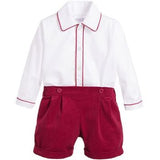 HOT Boys Gentleman Suit with Long Sleeve Shirt+Short Pants for Children