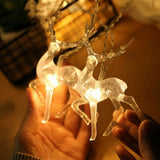 Battery Power Transparent Sika Deer LED String Light 1.5M 3M Christmas light for Garland Decoration for New Year on the Window