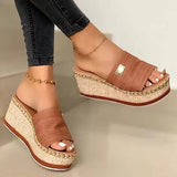 Puimentiua Platform Wedges Slippers Women Sandals 2020 New Female Shoes Fashion Heeled Shoes Casual Summer Slides Slippers Women