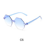 2021 Sun Flower Kids Fashion Flexible Soft Polygon Colorful Sunglasses Whole Children Sun Glasses Cheap With Promotion Logo