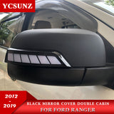 Running LED Mirror Covers for Ford Ranger 2012-2019 2020 T6 T7 T8 Wildtrak Double Cabin With Lights