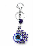 Evil Eye Metal Charm Key Chain15 Different Animal Styles Fashion Blue Pattern Tassel Pendant Key Ring for Men Women Jewelry