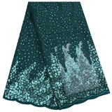 Kalume New Arrival 3D African Dry Lace Fabric Embroidery French Mesh Lace Fabrics With Sequins for Nigerian Party Dresses F1798