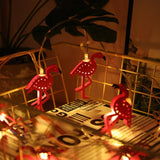 HobbyLane Pink Iron Flamingos Shape Battery Powered Garden String Light Christmas Holiday Party Girl Room Decoration