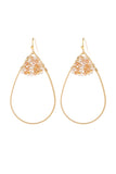 Hde3070 - Open Teardrop With Rondelle Beads Earrings