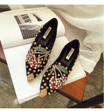 SWYIYV Woman Flats Shoes Rhinestone Cherry Spring