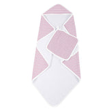 Candy Stripe Hooded Towel and Washcloth Set