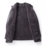 Mens Winter Slim Fit Short Shearling Jacket Real Wool Lining Office Work Coat Biker Man Suede Leather Outwear Coats Plus Size
