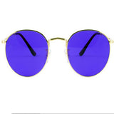 Retro Round  Sunglasses Light Therapy Glasses With 10 Colors Set  UV400 Party Favor
