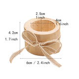 Rustic Wooden Round Candlestick Holder for Table Decoration