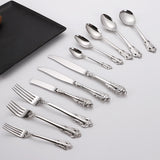 Spklifey Dinnerware Set Gold Spoon Cutlery Stainless Steel Black Cutlery Set Gold Fork Spoon Tableware Wedding Silverware Set