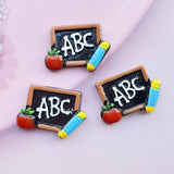 8pcs/Lot Hand Painted Kawaii Resin Mixed Mini Stationery Flatback Cabochons for Hair Bow Centers DIY Scrapbooking Decor