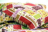 DaDa Bedding Multi Colorful Floral Red Patchwork Quilted Coverlet Bedspread Set (DXJ103269)