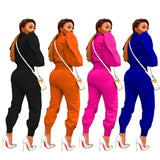 Women Fall Clothes 2021 Puff Sleeve Top Women's Pants & Trousers Two Piece Set Women Clothing