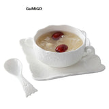 Guci the Soup Spoon With Ears Tray Soup Bowl Fanpen Deep  Bowl Ceramic Salad Bowl