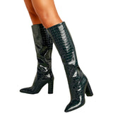 Winter New Catwalk With Pointed Toe Chunky Heel Over the Knee Boots