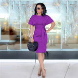 Fall Fashion Ladies Bodycon Plus Summer Dress Short Size Sleeve Women Office Dresses