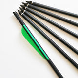 6/12/24Pcs Crossbow Bolt Arrows 17/20/22 Inches Mix Carbon Crossbow Arrow OD 8.8mm With Green Feather Archery Hunting Shooting - shopwishi 