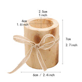 Rustic Wooden Round Candlestick Holder for Table Decoration