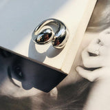 HUANZHI Gold Statement Dome Ring for Women Big Large Open Finger Ring