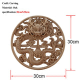 Chinese Dragon and Phoenix Mascot Unpainted Retro Line Wood Decals