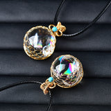 Natural Clear Quartz Aura Ball Shape Quartz Mineral Jewelry Healing Stone for Men Women Jewelry Gift